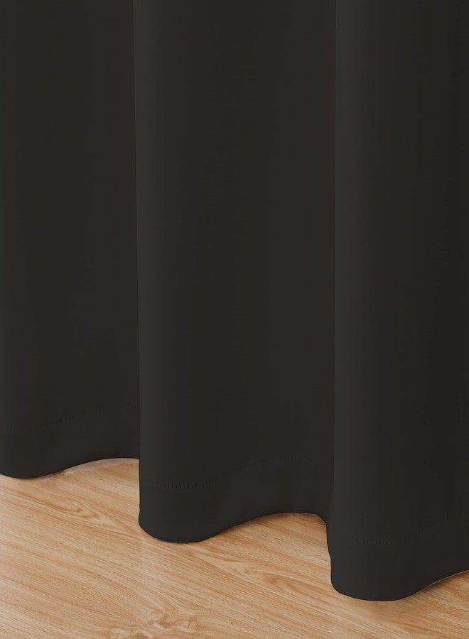 Upcortinassi Inherent Fire Retardant Curtain Flame Resistant Window Curtains for a Classroom, Black, 52 x 84, 2 Panels - Image 4